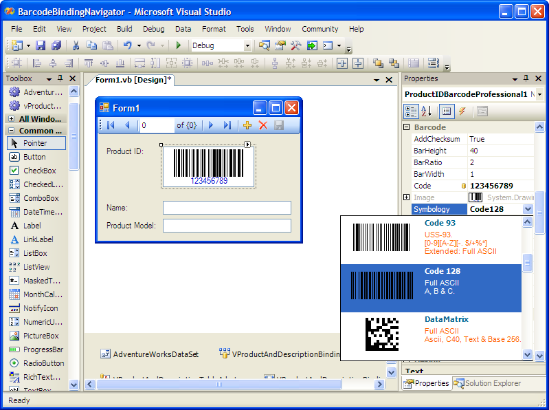 Click to view Barcode Professional SDK for .NET 3.0 screenshot