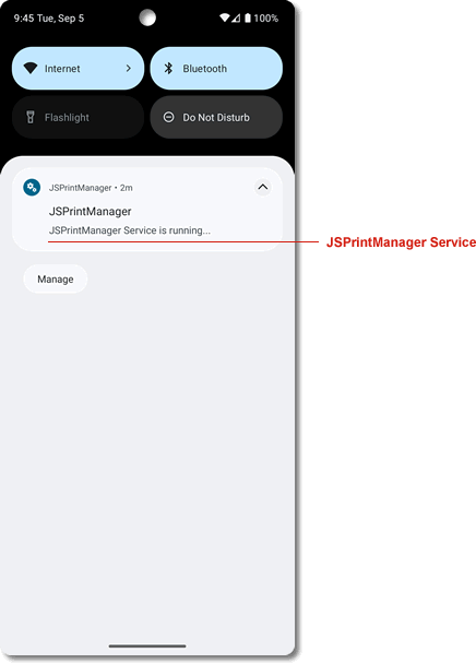 JSPrintManager for Android - Service running