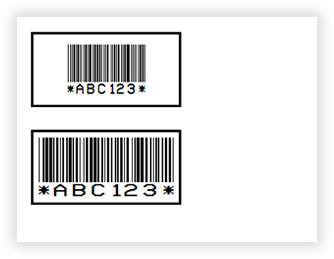 Label featuring Code 39 barcode Item objects