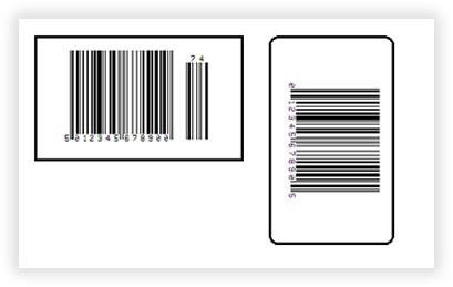 Label featuring EAN-13 and UPC-A barcode Item objects