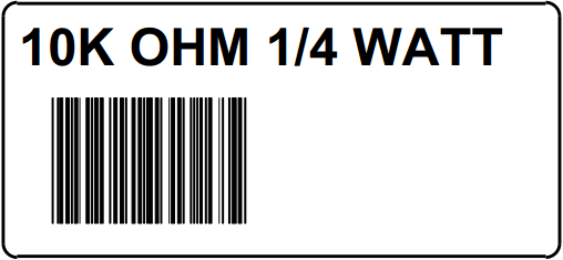 A Sample Barcode Label printed from Blazor and created by using Datamax DPL commands